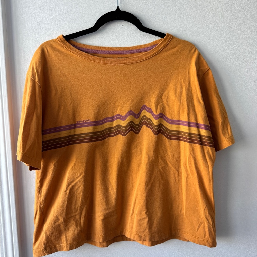 Patagonia Ridge Rise Stripe Organic Easy Cut Tee Women's M